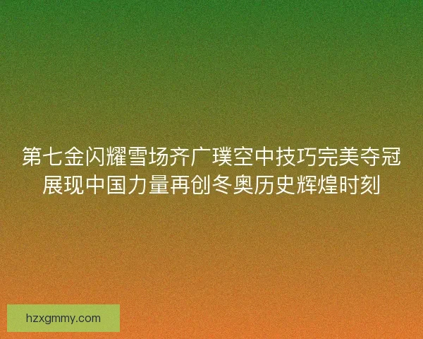 第七金闪耀雪场齐广璞空中技巧完美夺冠展现中国力量再创冬奥历史辉煌时刻